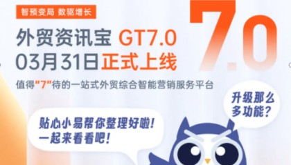 特易资讯发布外贸资讯宝GT7.0，开启外贸数据服务智能化新时代！