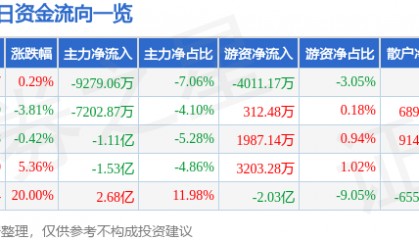股票行情快报：顺网科技（300113）8月28日主力资金净卖出9279.06万元