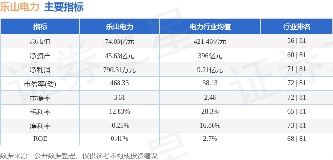 股票行情快报：乐山电力（600644）8月25日主力资金净买入217.04万元